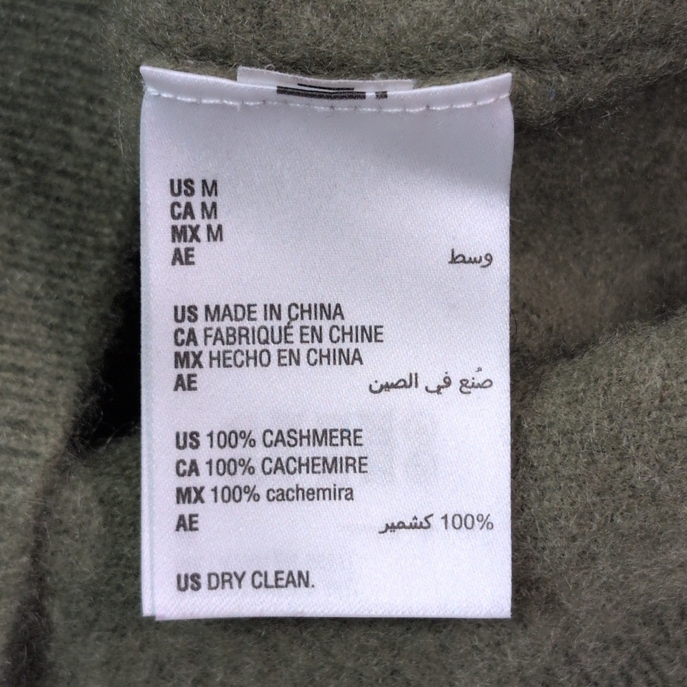 Morgan Taylor Cashmere Sweater Womens Medium Olive Green Crewneck Long Sleeve - Picture 9 of 11